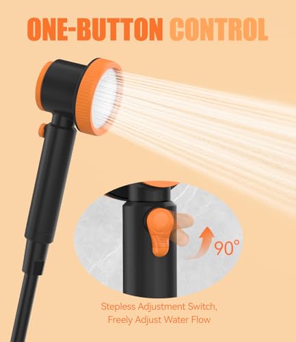 Portable Camping Shower, 8000mAh Portable Shower Pump Underwater Shower USB Rechargeable LCD Display, IPX8, for Camper, Travel, Beach, Pets