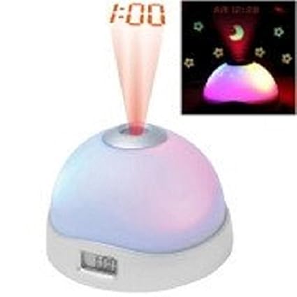 Noctronique Plastic Night Light with Projecting Clock (White)