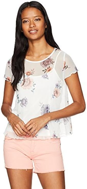 white floral mesh top