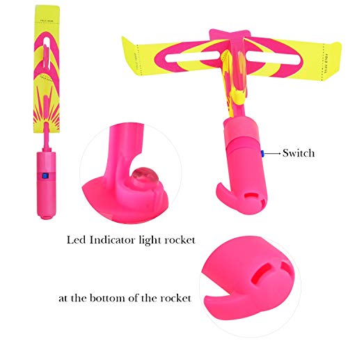 GLOCITI Rocket Slingshot Flying Copters with Led Lights - 10 Pcs Slingshot Copters Toy for Kids, Sum - //medicalbooks.filipinodoctors.org