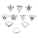RoseSummer Beach Jewelry Bohemian Vintage Ring Set (Sliver)