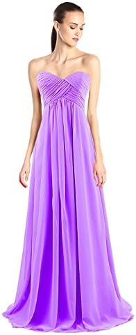 Tngan Sweetheart Bridesmaid Chiffon Prom Dresses Long Evening Gowns Purple