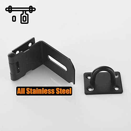 JQK Door Hasp Latch 90 Degree, Stainless Steel Safety Angle Locking