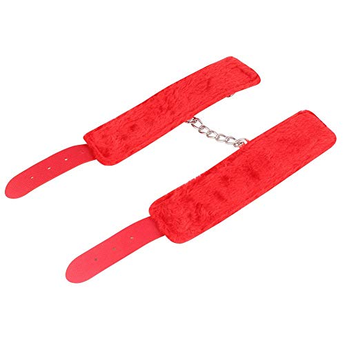Discount Gift Depot Handcuff, Durable Leather Adjustable Handcuff, Super Soft Fur Handcuff, Multi Functional Handcuff (Red)