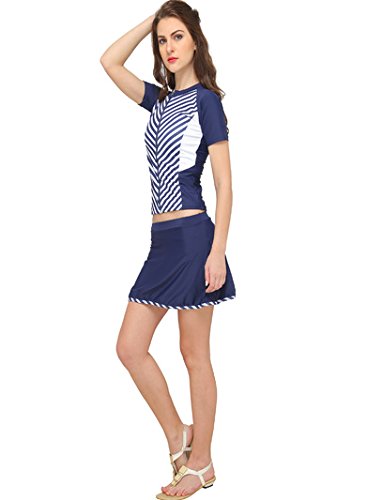 nidhi munim women's nautical blue tankini with skirt