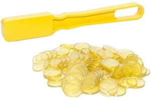 SmallToys Magnetic Bingo Wand with 100 Plastic 3/4 Inch Size Magnetic Chips - Yellow Wand is 7.5 Inch Size