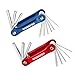 WORKPRO 17-piece Folding Hex Key Set SAE/Metric Aluminum Cover Blue and Red