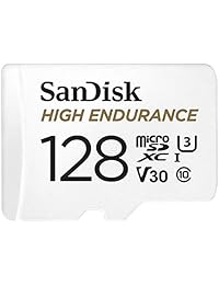 SanDisk - Tarjeta microSDXC de alta resistencia de 128 GB con adaptador para sistemas de vigilancia de salpicaderos y del hogar - C10, U3, V30, 4K UHD, tarjeta micro SD - Sdsqnr-128G-GN6IA
