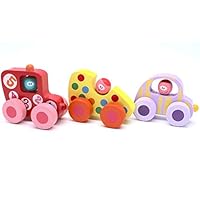 Wooden Shape Cars | Fine Motor Skills, Hand-Eye Coordination Toys for Kids | Learning Shape and Color of Vehicle | Set of 3 Qty | 3 & Above Years Boy Girl