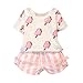 BOBORA Kids Girls Clothing Set Children Summer Style T-Shirt + Striped Bow Short Pant