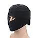 Surblue Winter Earflap Hat Skull Cap Outdoor Warm Windproof Fleece with Visor,Black