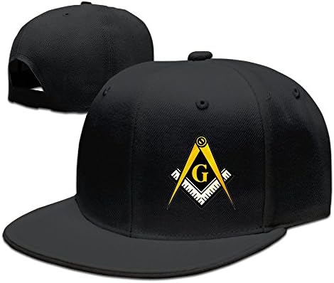 Wubgg Freemason Logo Square and Compass Cool Plain Flat Baseball Hats Retro Snapback Hats Visor Hats For Big