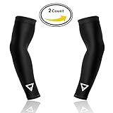 Premium Arm Compression Sleeves - Forearm Sleeve Cover Arms from UV Sun Protection, Lymphedema, Tendonitis, Tennis Elbow Brace best for Basketball, Football, Baseball, Running - 2 sleeves (Large)