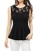 Sexy Lace Peplum Blouse with Round Neck & Sheer Back by Allegra K