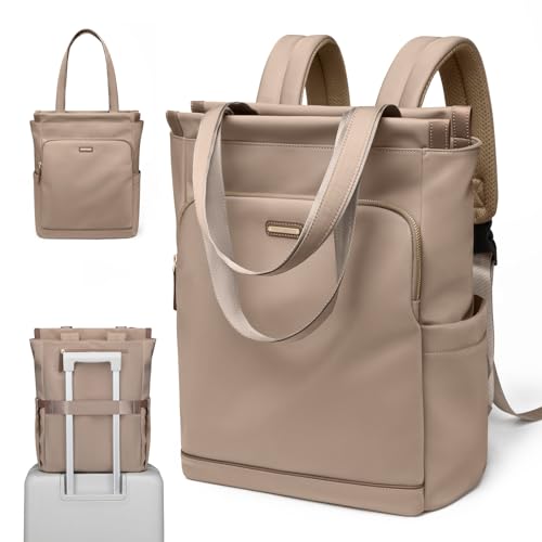 GOLF SUPAGS Convertible Laptop-Rucksack für Frauen Casual Daypack Notebook Tote Bag für Arbeit Hochschulen Reisen Freizeit (Champagnerfarben)