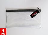OMURA Vinyl Zipper Wallet, 10.5 x 5.25 Inches, CLEAR (1 PC)