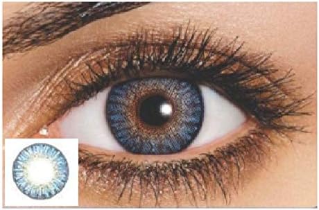 New Look Eyes Multi-Color Contact Lenses Eyes Cute Colored Charm and Attractive Blends Cosmetic Makeup Eye Shadow (Blue)