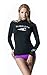 TM-WT71-BLKZ_Medium Tesla Surfista Women's UPF 50+ Long Sleeve Athletic Rashguard WT71