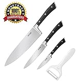   Chef Knife Aicok Professional Chef Knife Set, 4 Piece Chef Knife, German High Carbon Stainless Steel Kitchen Knife Set For Cutting, Dicing, Slicing of Fruits, Vegetables, Meats, Meat off Bones