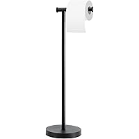 Toilet Paper Holder Stand, Toilet Paper Holder Free Standing with Stable Weighted Base, Water Proof & Rustproof Toilet Paper 