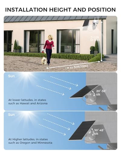 Hiseeu Camara de Seguridad Exterior, Kit de 4 cámaras Inalámbricas de 4 MP con Energía Solar, WiFi de 2,4 G y 5 G, Visión Nocturna a Color, Visión de 360°, Grabación Local en Disco Duro de 1TB