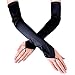 JISEN Women's Fingerless Long Over the Elbow Shinny Satin Bridal Opera Gloves 18 inch Black