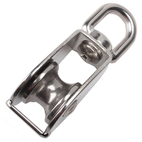 SamIdea(TM) M25 25mm 304 Stainless Steel Swivel Wire Rope Single-Sheaved Pulley Roller
