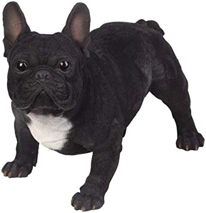 Pacific Giftware PT Realistic Large Size Statue Black and White French Bulldog Animal Dog Decorative Resin Figurine