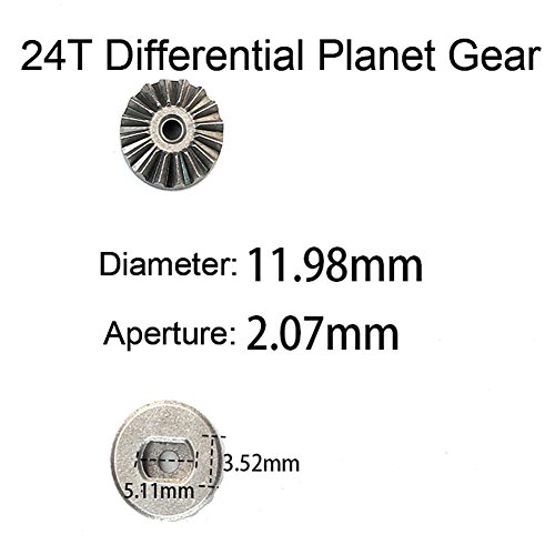 RONSHIN 12T 24T 30T 12428 Metal Gear Set Motor Driving Gear Planet Gear Differential Gear Combo Kit for WLtoys Rust-proof Treatment RC Car Truck Vehicle Part 16PCS/Set