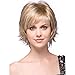 LEJIMEI Short Blonde Wigs for White Women Straight Bob Hair Wigs with Bangs Heat Resistant Synthetic Full Wigs for Women Natural as Real Hair 110g (Blonde) LM050