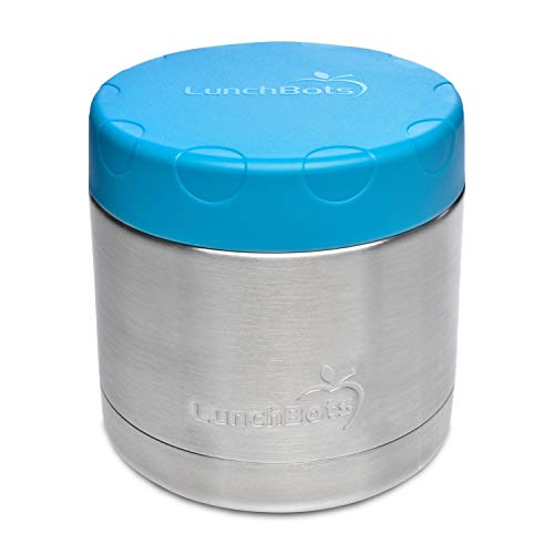 LunchBots 16oz Thermal Stainless Steel Wide Mouth Thermos - Insulated Container with Lid Keeps Food Hot or Cold for Hours - Leak-Proof Portable Thermal Food Jar is Ideal for Soup - 16 ounce - Aqua