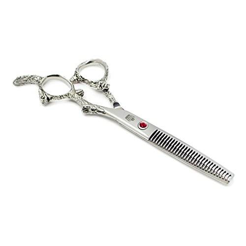 Roadwi 6-Inch Professional Hair Scissors, Barber and Salon Stainless-Steel Teeth Thinningn Shears Perfect for Thinning Thick Hair-Ergonomic Handle Scissors