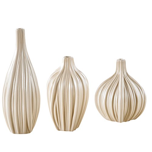 Pure Lifestyle 7 5 5 25 4 25 Corrugated Slim Neck Vases Set
