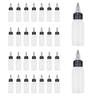 Bekith 30 Pack Dispensing Bottles 30mL 1oz Boston LDPE Plastic Bottle with Twist Top Cap