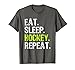 Mens Eat Sleep Hockey Repeat T-Shirt Small Asphalt