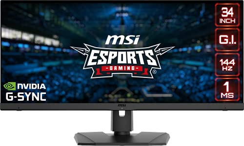 MSI Optix MPG341QR 34 UWQHD Gaming Monitor - 3440 x 1440 IPS Panel, 144Hz / 1ms GtG, G-Sync Compatible, 91.5% DCI-P3 Colour Game, DisplayHDR 400 - DP 1.4, USB Type-C, USB 2.0, HDMI