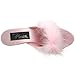 Fabulicious Women's Belle-301F Marabou Slipper Baby Pink Satin