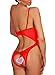 Lingerie for Women Sexy One-Piece Teddy Lingerie Bodysuit Lace Nightie (Large (fits like US Medium), Red)