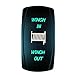 STVMotorsports Laser Green Momentary Rocker Switch Winch in/Out 20A 12V (ON)-Off-(ON) LED Lighted for Car Truck Boat ATV UTV