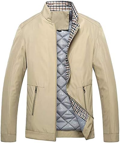 Jiayit Men Coat Mens Casual Jacket, Winter Sportswear Outwear Outdoor Biker Zipper Blouse Lightweight Bomber Coats Khaki