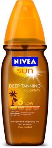 Nivea Sun Deep Tanning Oil Spray SPF 6, 150ml Golden & Lond-Lasting Tan