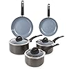 Tower-5pc-Set-161820cm-Pans-aluminium-Graphite-5-Piece Tower T80303 Cerasure 5 Piece Pan Set with Non-Stick Coating, Suitable for all Hob Types, Graphite
