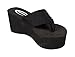 Vacation! Soda Women's High Platform Wedge Flip-flop Sandals Black
