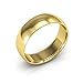 14K Yellow Gold men's and women's plain wedding bands 6mm comfort-fit light