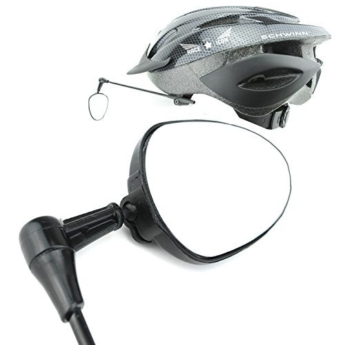 Race Icon Bike Helmet Mirror - Our Clear View Flat Lightweight Bicycle Mirror is a Must Have for Any Road Cyclist +