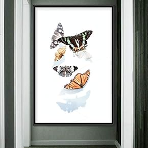 signwin Framed Canvas Wall Art Butterflies Butterfly Colorful...