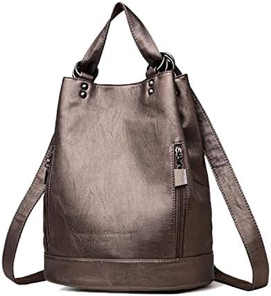 super lily shop Female Backpacka Feminina Casual Multifunction Women Leather Backpack Female Shoulder Bag Travel Back Pack,BRONZE