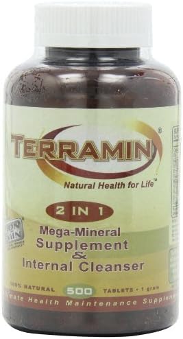 Ion-Min, Terramin 2 in 1, Mega-Mineral Supplement &amp; Internal Cleanser Tablets, 1-Gram, 500-Count by Ion Charged Minerals