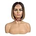 NOBLE Bob Wigs for Women Short T Part HD Lace Front Wigs Ombre Brown Blonde Synthetic Blunt Cut Bob Lace Front Wigs for Party and Daily Use 10 Inch