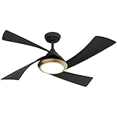 Casablanca - Vespucci Indoor/Outdoor Ceiling Fan With Light, Remote, 52-inch, Matte Black, Modern-style, 6-speed DC Motor, En